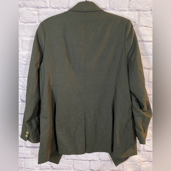 City Chic Olive Green Sicilian Linen-Blend Blazer Plus Size 14 - Picture 8 of 8